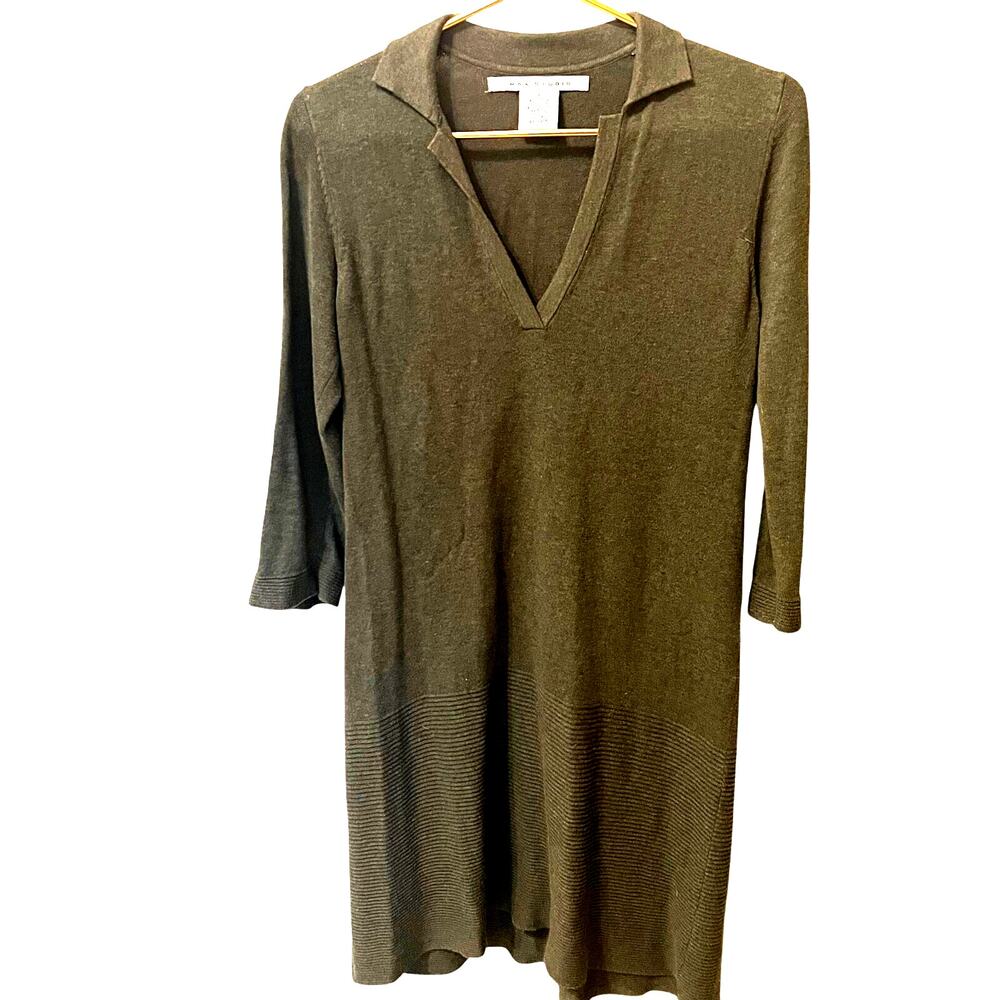 Max Studio Sweater Dress Women's Size Small Army Green Comfy Knit Dress